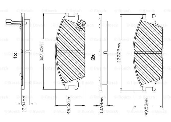 F 03B 150 007 BOSCH Комплект тормозных колодок, дисковый тормоз (фото 1)