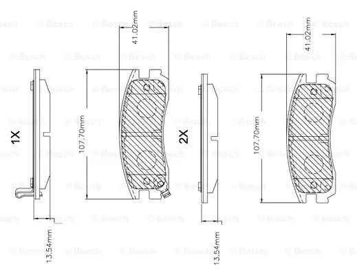 F 03B 150 045 BOSCH Комплект тормозных колодок, дисковый тормоз (фото 1)