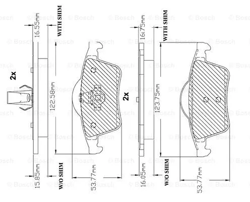 F 03B 150 066 BOSCH Комплект тормозных колодок, дисковый тормоз (фото 1)