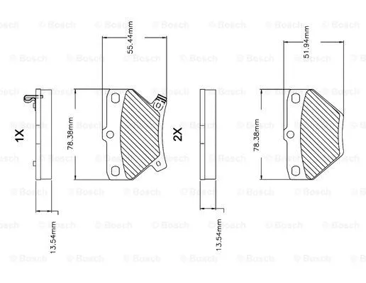 F 03B 150 074 BOSCH Комплект тормозных колодок, дисковый тормоз (фото 1)
