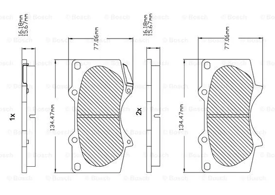 F 03B 150 123 BOSCH Комплект тормозных колодок, дисковый тормоз (фото 1)