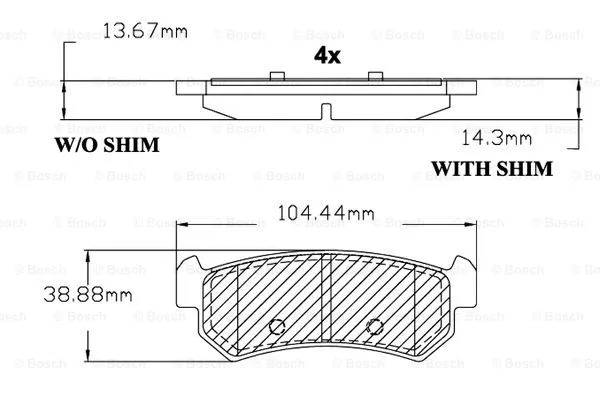 F 03B 150 138 BOSCH Комплект тормозных колодок, дисковый тормоз (фото 1)