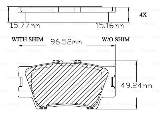 F 03B 150 173 BOSCH Комплект тормозных колодок, дисковый тормоз (фото 1)