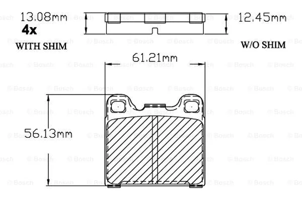 F 03B 150 204 BOSCH Комплект тормозных колодок, дисковый тормоз (фото 1)