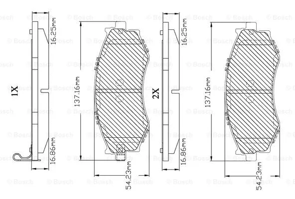 F 03B 150 233 BOSCH Комплект тормозных колодок, дисковый тормоз (фото 1)