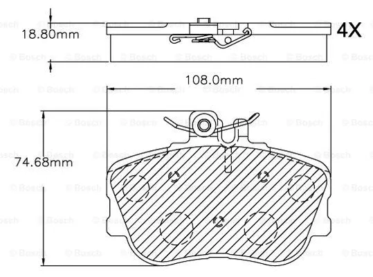 F 03B 150 251 BOSCH Комплект тормозных колодок, дисковый тормоз (фото 1)
