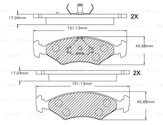 F 03B 150 253 BOSCH Комплект тормозных колодок, дисковый тормоз (фото 1)