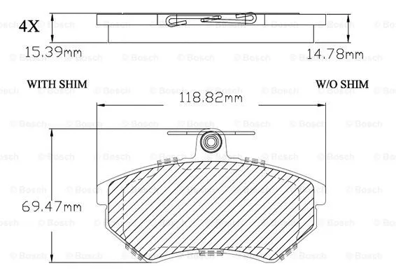 F 03B 150 268 BOSCH Комплект тормозных колодок, дисковый тормоз (фото 1)