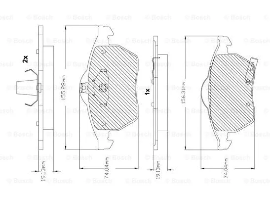 F 03B 150 293 BOSCH Комплект тормозных колодок, дисковый тормоз (фото 1)