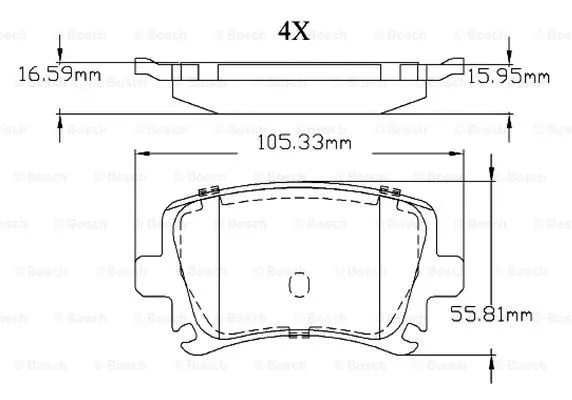 F 03B 150 364 BOSCH Комплект тормозных колодок, дисковый тормоз (фото 1)