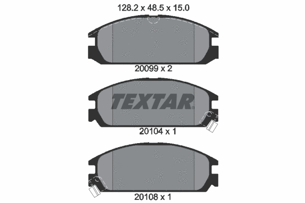 2009902 TEXTAR Комплект тормозных колодок, дисковый тормоз (фото 1)