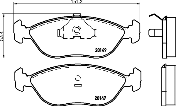 2014701 TEXTAR Комплект тормозных колодок, дисковый тормоз (фото 1)