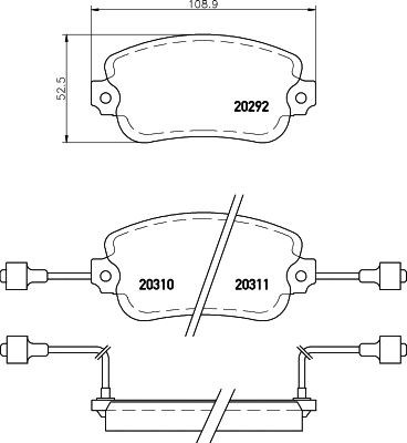 2029203 TEXTAR Комплект тормозных колодок, дисковый тормоз (фото 1)