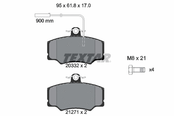 2033201 TEXTAR Комплект тормозных колодок, дисковый тормоз (фото 1)