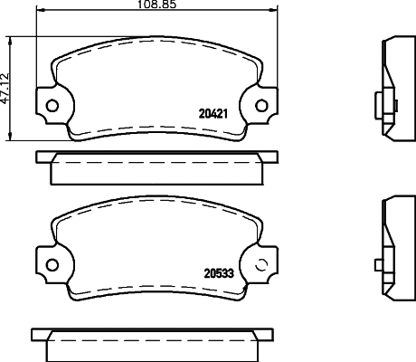 2042102 TEXTAR Комплект тормозных колодок, дисковый тормоз (фото 1)