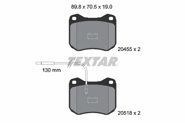 2045502 TEXTAR Комплект тормозных колодок, дисковый тормоз (фото 1)