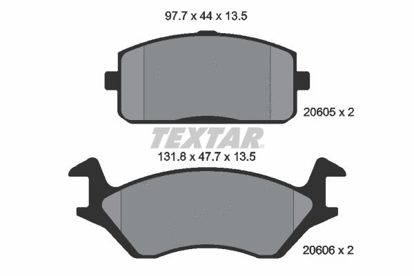 2060501 TEXTAR Комплект тормозных колодок, дисковый тормоз (фото 1)
