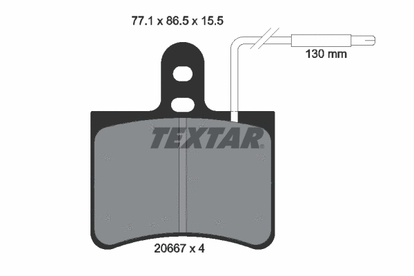 2066703 TEXTAR Комплект тормозных колодок, дисковый тормоз (фото 1)