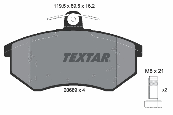 2066904 TEXTAR Комплект тормозных колодок, дисковый тормоз (фото 1)