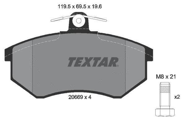 2066921 TEXTAR Комплект тормозных колодок, дисковый тормоз (фото 1)