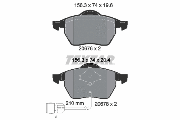 2067602 TEXTAR Комплект тормозных колодок, дисковый тормоз (фото 1)