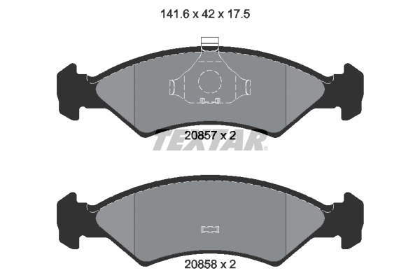 2085702 TEXTAR Комплект тормозных колодок, дисковый тормоз (фото 1)