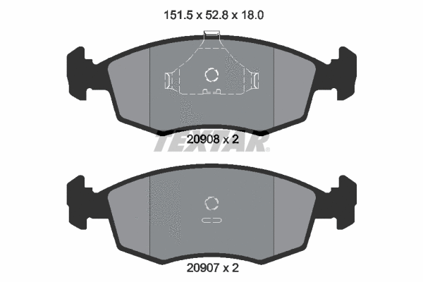 2090802 TEXTAR Комплект тормозных колодок, дисковый тормоз (фото 1)