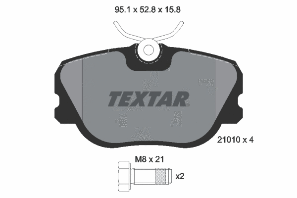 2101002 TEXTAR Комплект тормозных колодок, дисковый тормоз (фото 1)