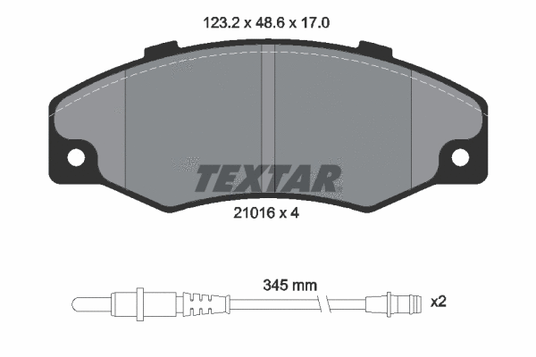 2101602 TEXTAR Комплект тормозных колодок, дисковый тормоз (фото 1)