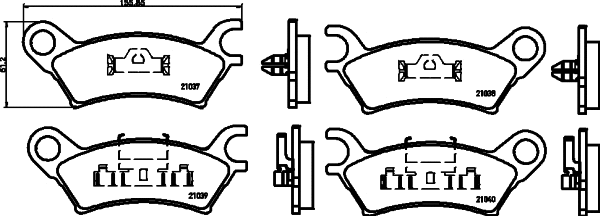 2103701 TEXTAR Комплект тормозных колодок, дисковый тормоз (фото 1)