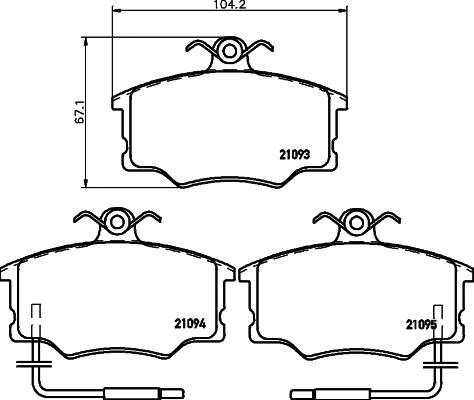 2109302 TEXTAR Комплект тормозных колодок, дисковый тормоз (фото 1)