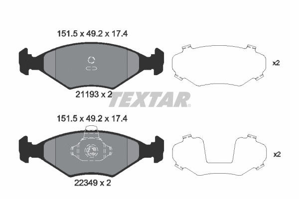 2119303 TEXTAR Комплект тормозных колодок, дисковый тормоз (фото 1)