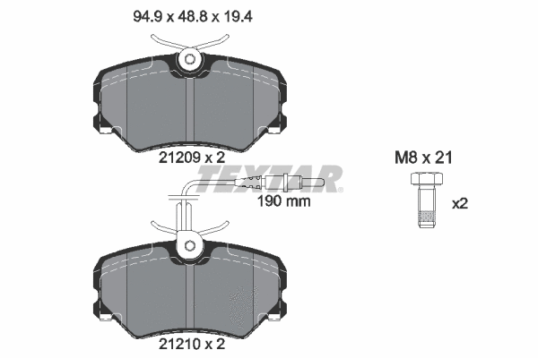 2120909 TEXTAR Комплект тормозных колодок, дисковый тормоз (фото 1)