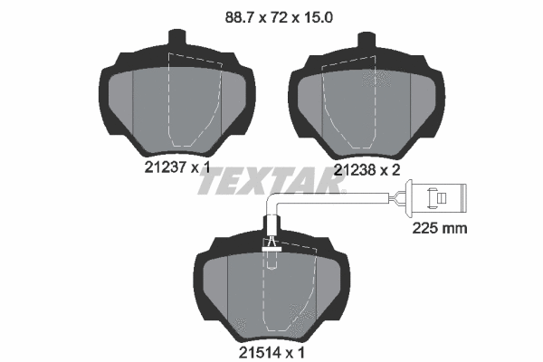 2123701 TEXTAR Комплект тормозных колодок, дисковый тормоз (фото 1)