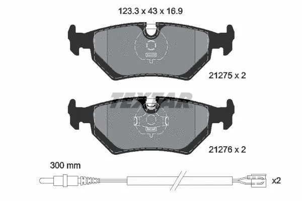 2127501 TEXTAR Комплект тормозных колодок, дисковый тормоз (фото 1)