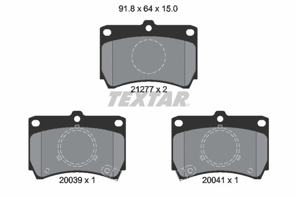 2127702 TEXTAR Комплект тормозных колодок, дисковый тормоз (фото 1)