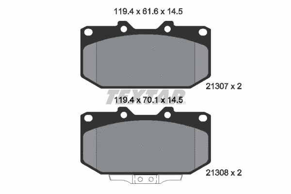 2130701 TEXTAR Комплект тормозных колодок, дисковый тормоз (фото 1)