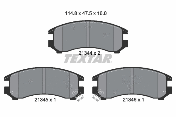 2134401 TEXTAR Комплект тормозных колодок, дисковый тормоз (фото 1)