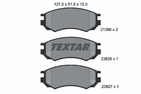 2138604 TEXTAR Комплект тормозных колодок, дисковый тормоз (фото 1)