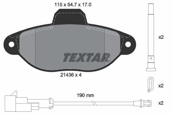 2143609 TEXTAR Комплект тормозных колодок, дисковый тормоз (фото 1)