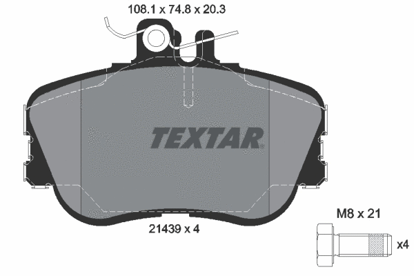 2143905 TEXTAR Комплект тормозных колодок, дисковый тормоз (фото 1)