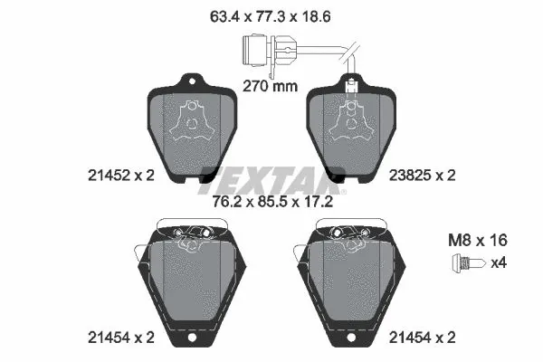 2145201 TEXTAR Комплект тормозных колодок, дисковый тормоз (фото 1)
