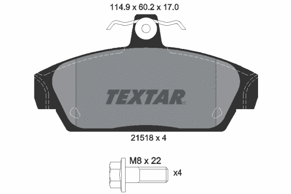 2151801 TEXTAR Комплект тормозных колодок, дисковый тормоз (фото 1)
