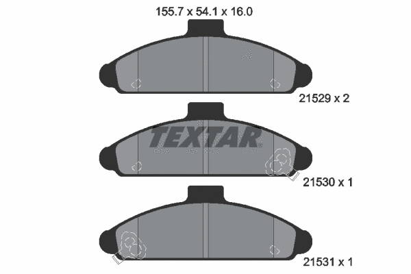 2152901 TEXTAR Комплект тормозных колодок, дисковый тормоз (фото 1)