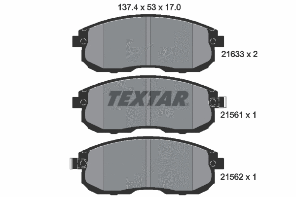 2156101 TEXTAR Комплект тормозных колодок, дисковый тормоз (фото 1)