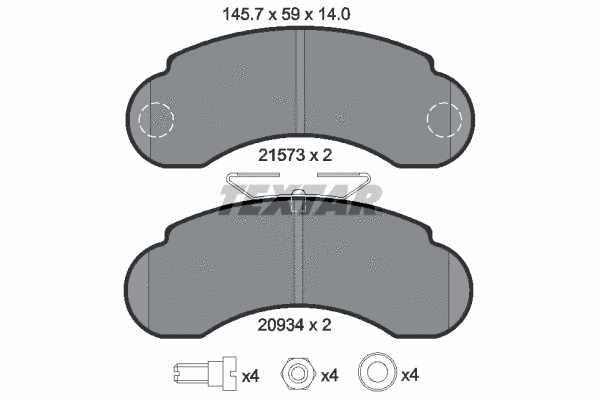 2157302 TEXTAR Комплект тормозных колодок, дисковый тормоз (фото 1)