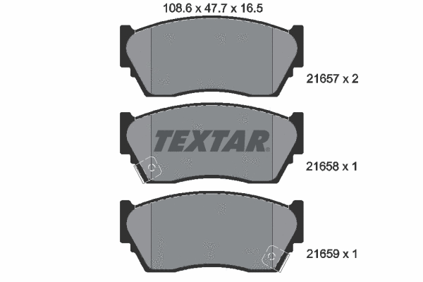 2165701 TEXTAR Комплект тормозных колодок, дисковый тормоз (фото 1)