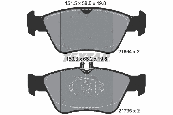 2166404 TEXTAR Комплект тормозных колодок, дисковый тормоз (фото 1)