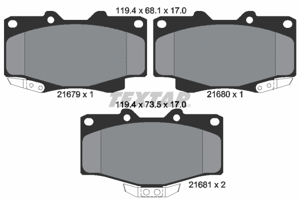 2167907 TEXTAR Комплект тормозных колодок, дисковый тормоз (фото 1)