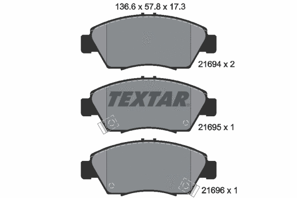 2169401 TEXTAR Комплект тормозных колодок, дисковый тормоз (фото 1)